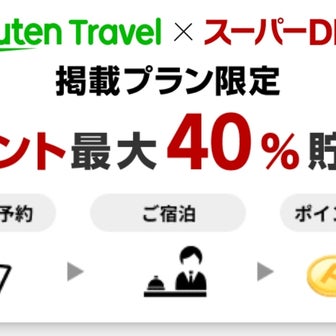 旅行宿泊→10日以内に40％ポイントバック