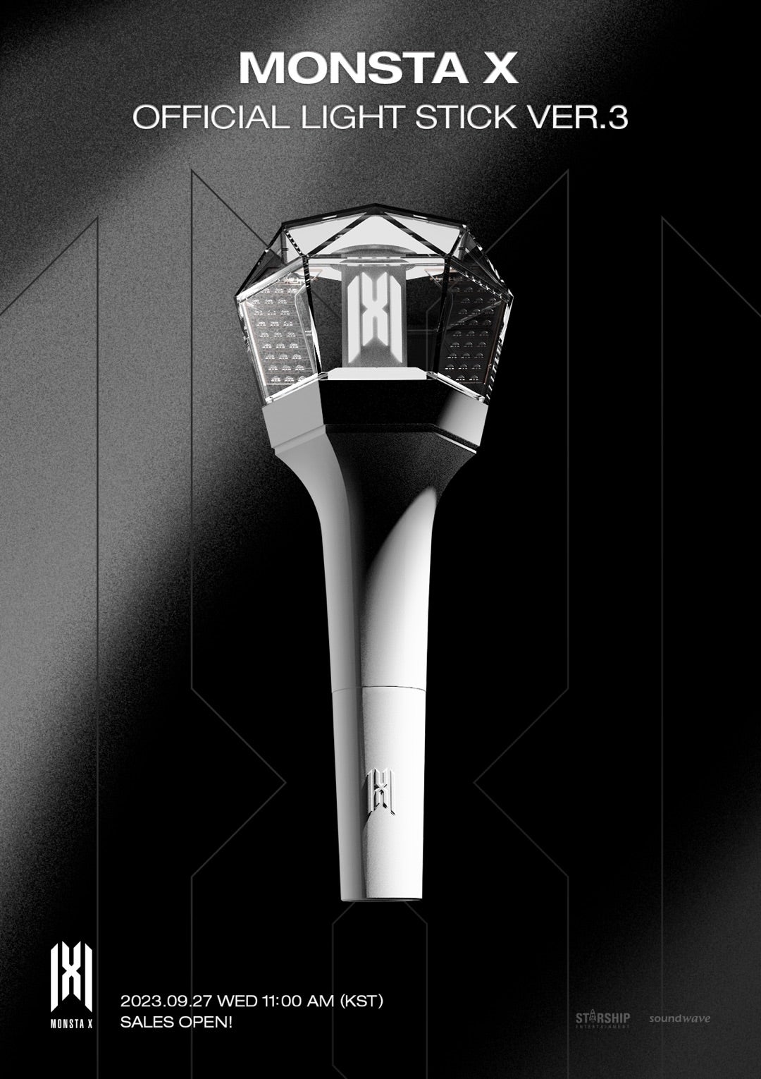 MONSTA X OFFICIAL LIGHT STICK Ver.3 with Strap+Pendant