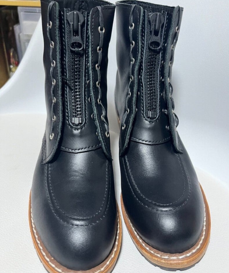 レザークラフト作品320~後付けブーツジッパー7穴【RED WING レザークラフト作品320~後付けブーツジッパー7穴【RED WING