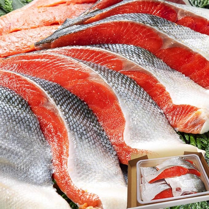 鮭 天然紅鮭 切身 約1kg 10切前後 北晃水産 さけ シーフード 海鮮 グルメ