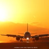 夕日と飛行機(2) 阿蘇くまもと空港の画像