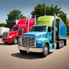 アメリカ街道を彩る、鮮やかな大型トラックの世界の画像