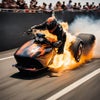 炎と共に駆け抜ける—究極のドラッグレース体験の画像