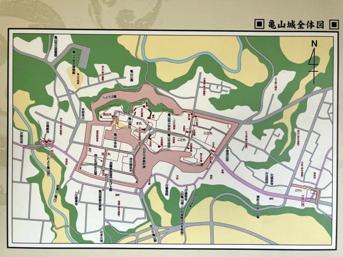 三重県亀山市の伊勢亀山城址全体図