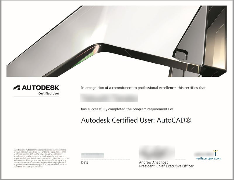 AutoCAD ユーザー試験 認定証明書 オートデスク認定トレーニングセンター 試験対策講座