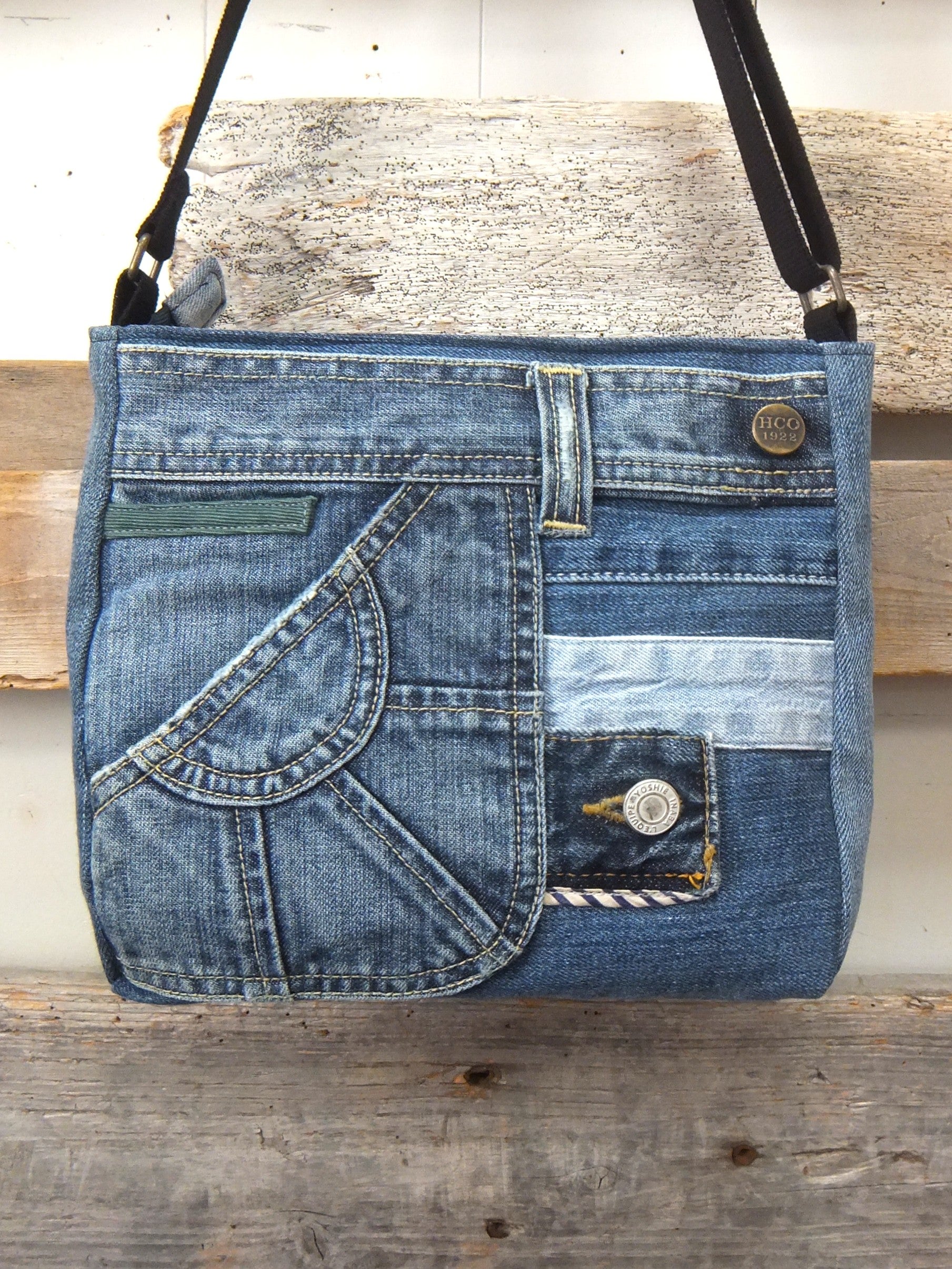 デニムリメイクのショルダーバッグ | hand made MANO DONNA