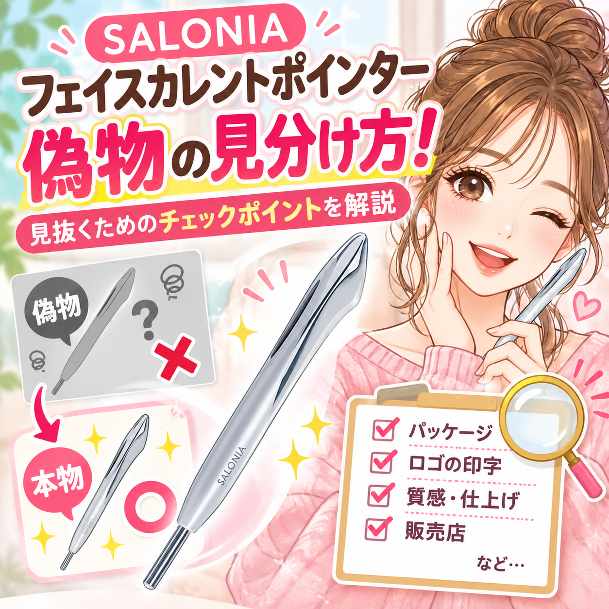 SALONIAフェイスカレントポインター偽物の見分け方！見抜くための