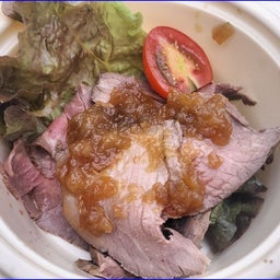 海老と小柱のかき揚げ丼、ローストビーフ