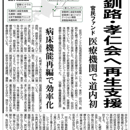 画像 北海道新聞が債務超過病  院の再生支援 の記事より 2つ目