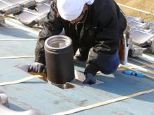今日の(有)OSCM住宅工房の動き-煙突施工1