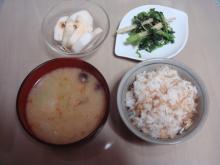 ちりめんごはん＆わさび和え