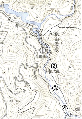 尾花沢銀山地形図