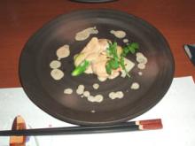 大海老と春野菜の胡麻ソース