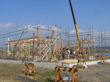 今日の(有)OSCM住宅工房の動き-しもかんぞの家建て方