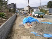 今日の(有)OSCM住宅工房の動き-なかぜの家外構擁壁工事着手