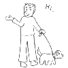 犬と散歩の画像